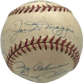 1951 New York Yankees Team Signed OAL Harridge Baseball With 22 Signatures Including Rookie Mantle, DiMaggio & Stengel (PSA/DNA)